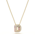 ‘D’ Diamond Enamel Pendant