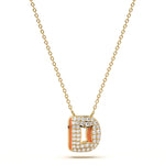 ‘D’ Diamond Enamel Pendant