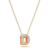 ‘D’ Diamond Enamel Pendant