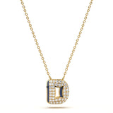 ‘D’ Diamond Enamel Pendant