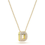 ‘D’ Diamond Enamel Pendant