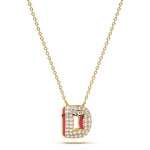‘D’ Diamond Enamel Pendant