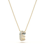‘E’ Diamond Enamel Pendant