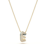 ‘E’ Diamond Enamel Pendant