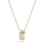 ‘E’ Diamond Enamel Pendant