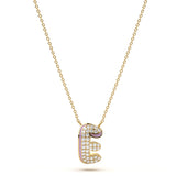 ‘E’ Diamond Enamel Pendant