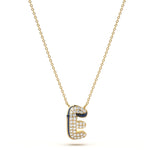 ‘E’ Diamond Enamel Pendant
