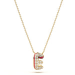 ‘E’ Diamond Enamel Pendant