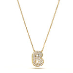 ‘B’ Diamond Enamel Pendant