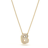 ‘B’ Diamond Enamel Pendant