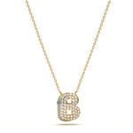 ‘B’ Diamond Enamel Pendant