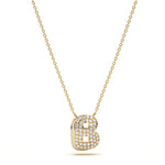 ‘B’ Diamond Enamel Pendant