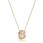 ‘B’ Diamond Enamel Pendant
