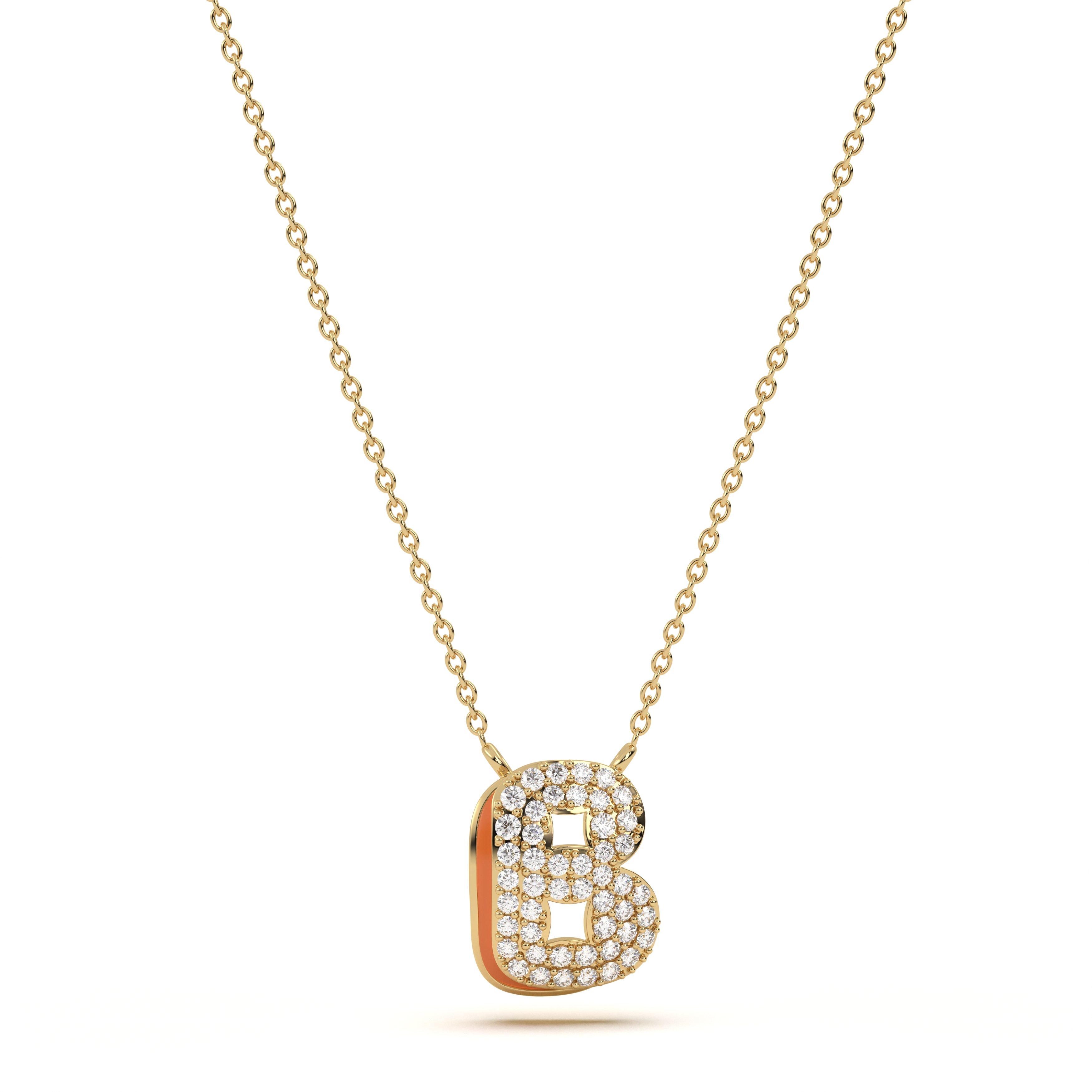 ‘B’ Diamond Enamel Pendant