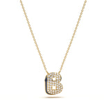 ‘B’ Diamond Enamel Pendant