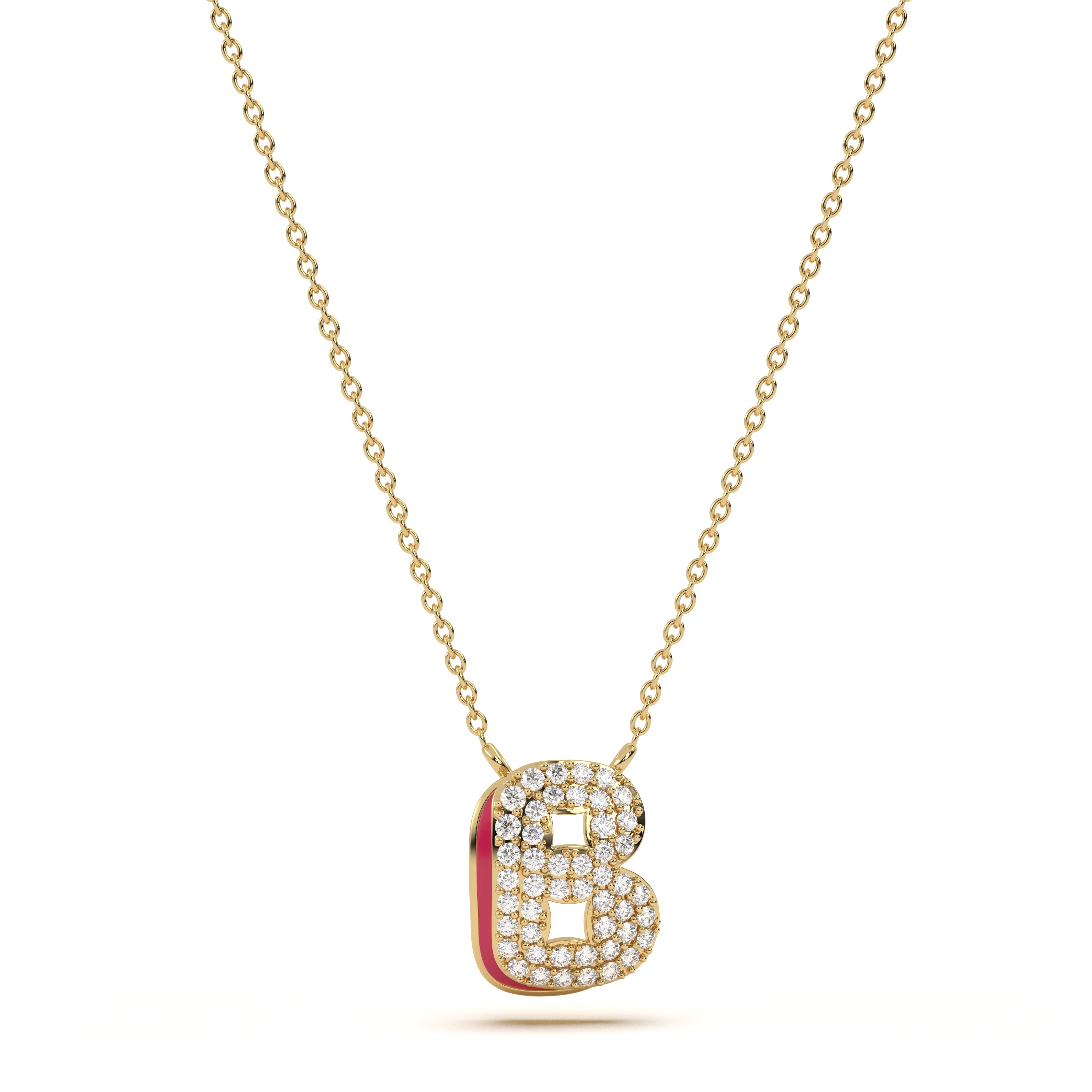 ‘B’ Diamond Enamel Pendant