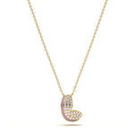 ‘L’ Diamond Enamel Pendant