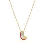 ‘L’ Diamond Enamel Pendant