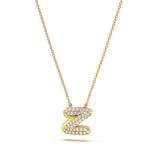‘Z’ Diamond Enamel Pendant