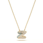 ‘Z’ Diamond Enamel Pendant