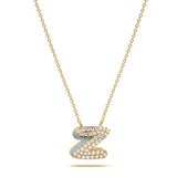 ‘Z’ Diamond Enamel Pendant