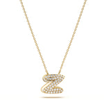 ‘Z’ Diamond Enamel Pendant