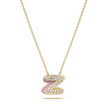 ‘Z’ Diamond Enamel Pendant