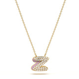 ‘Z’ Diamond Enamel Pendant