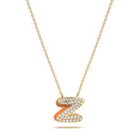 ‘Z’ Diamond Enamel Pendant