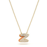 ‘Z’ Diamond Enamel Pendant