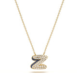 ‘Z’ Diamond Enamel Pendant