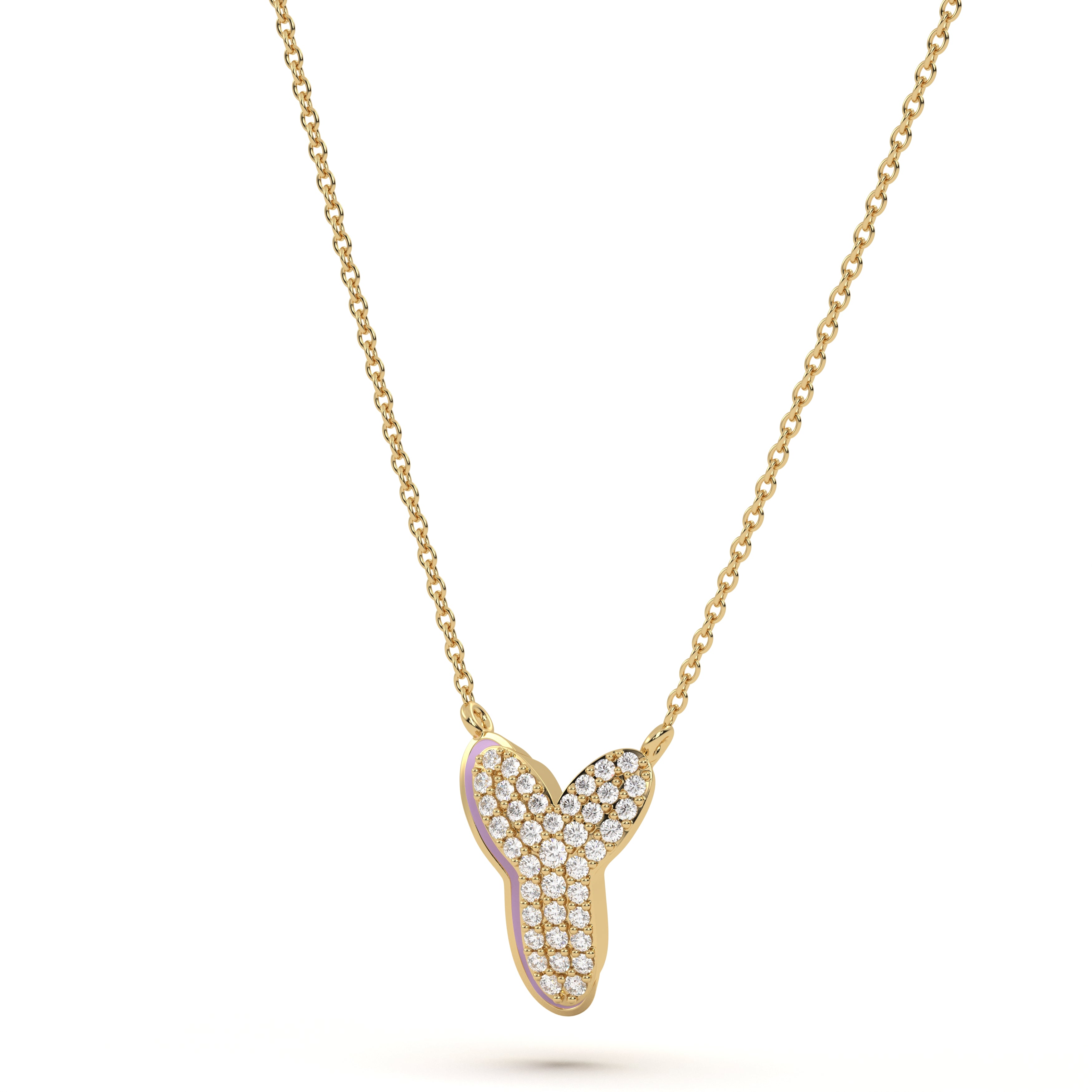 ‘Y’ Diamond Enamel Pendant