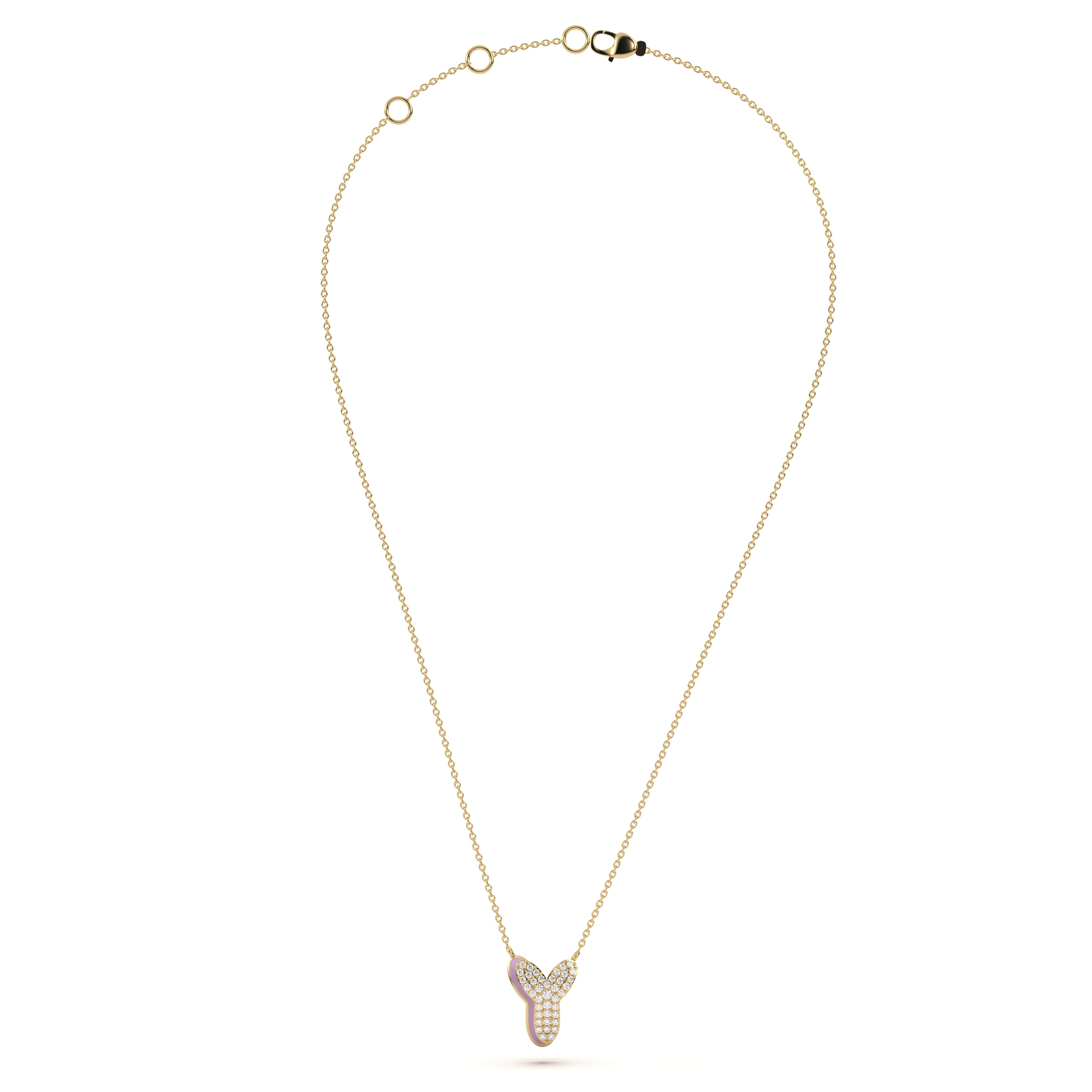 ‘Y’ Diamond Enamel Pendant