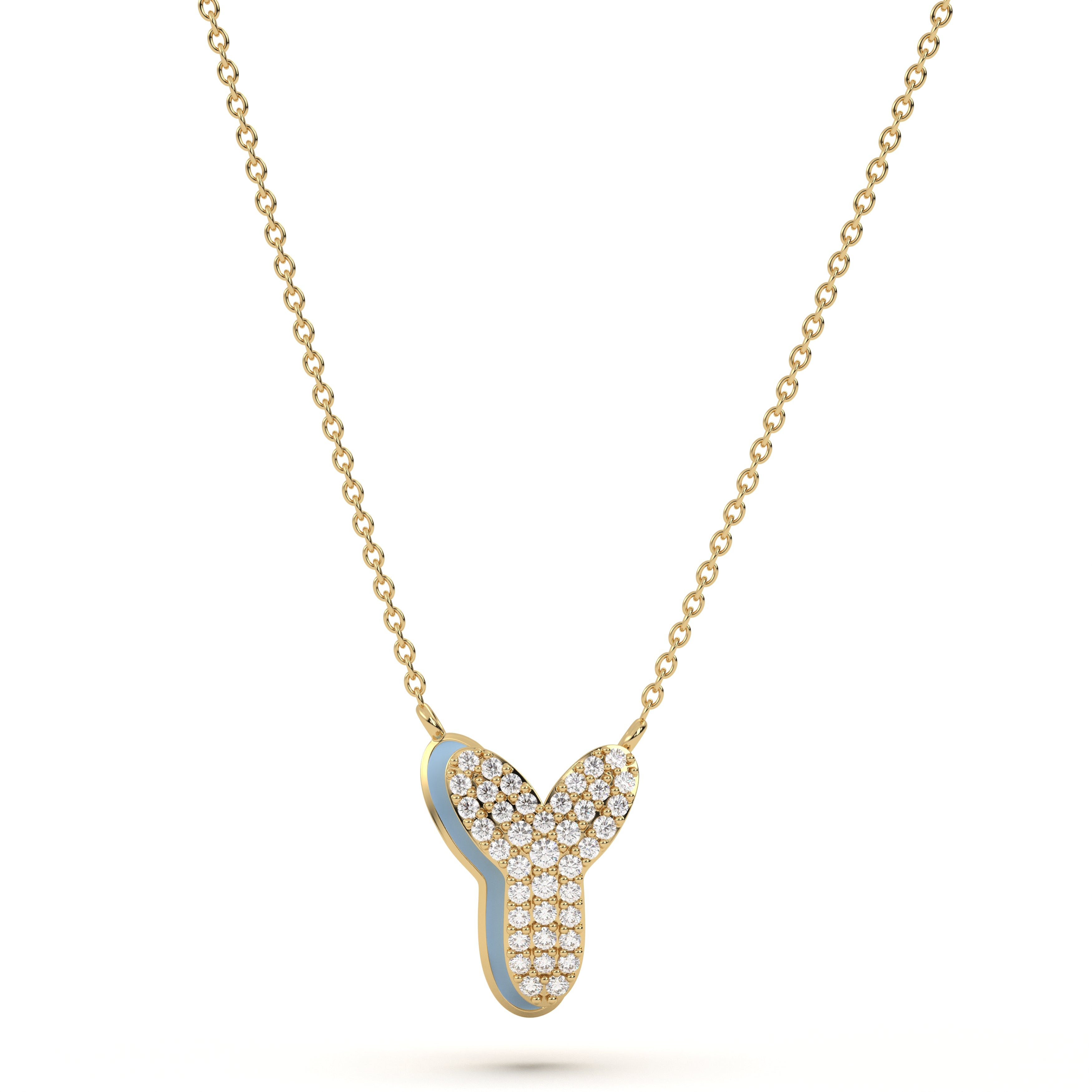 ‘Y’ Diamond Enamel Pendant