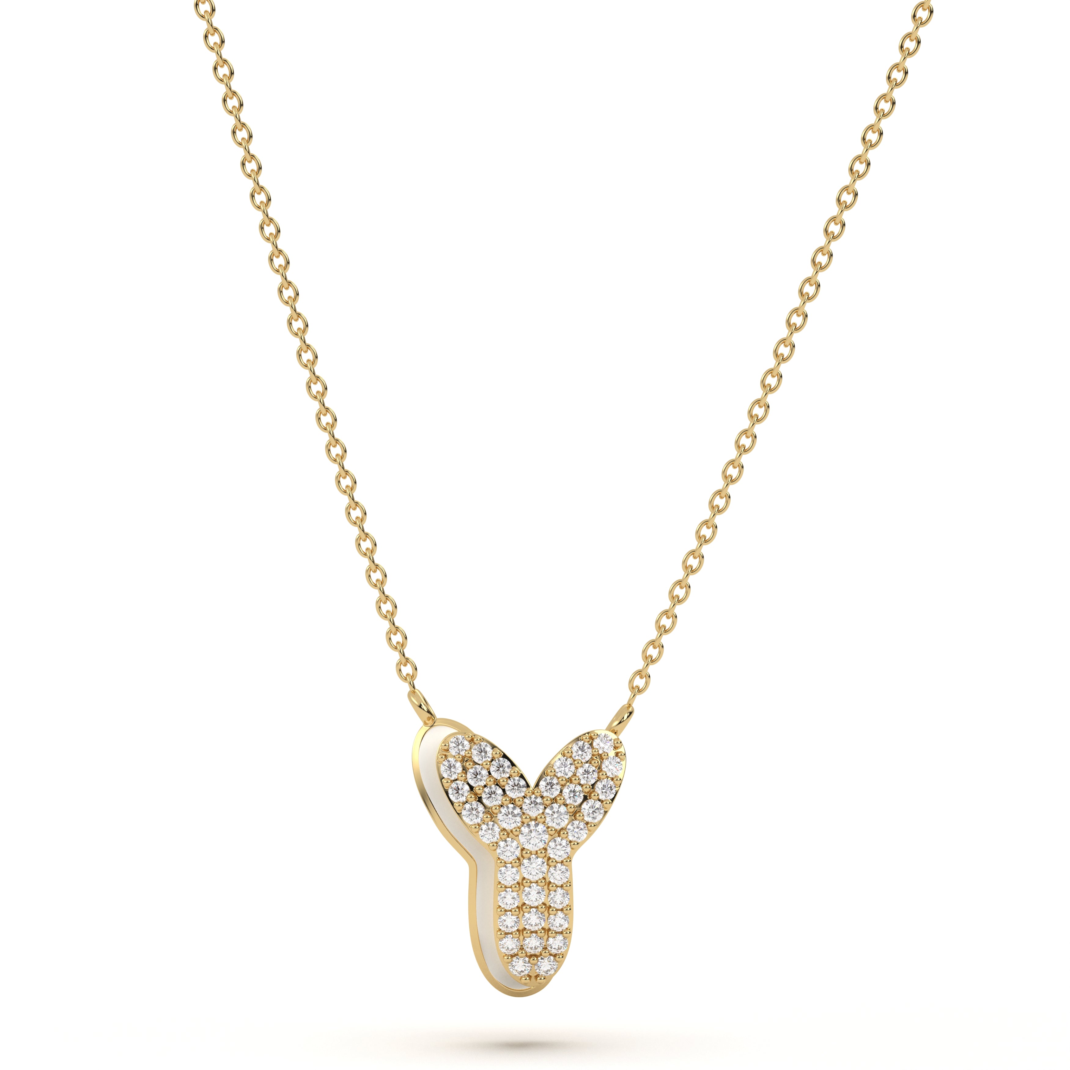 ‘Y’ Diamond Enamel Pendant
