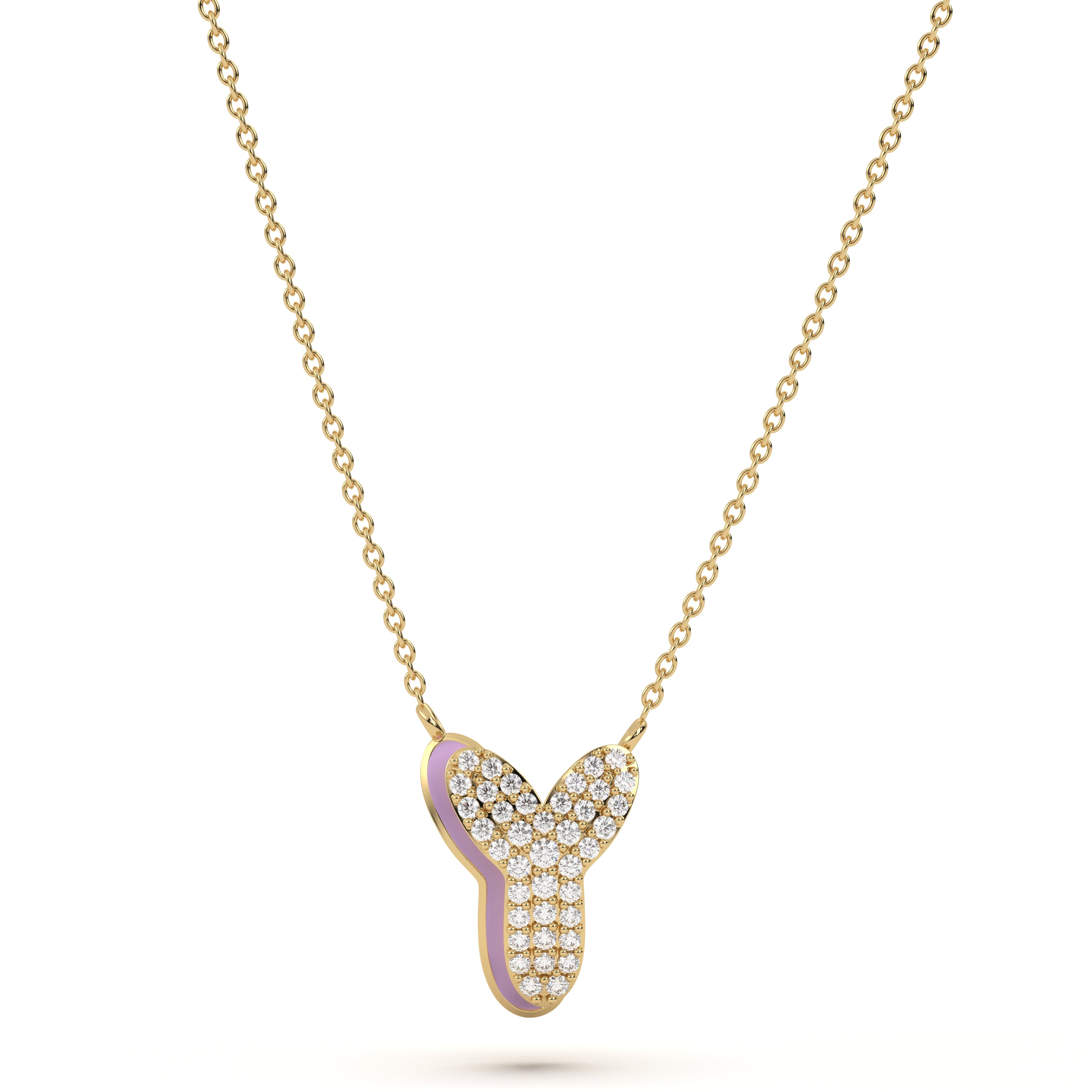 ‘Y’ Diamond Enamel Pendant