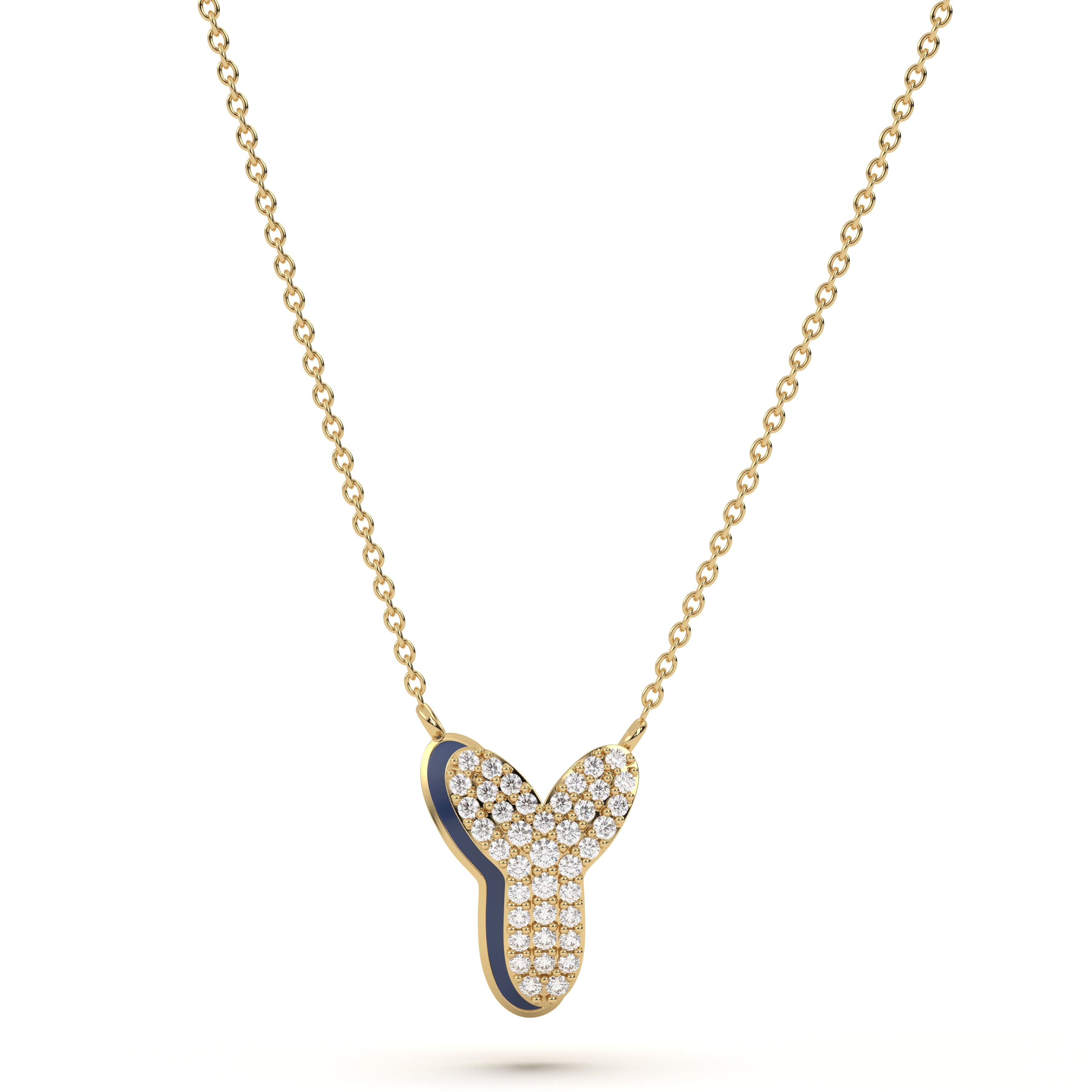 ‘Y’ Diamond Enamel Pendant
