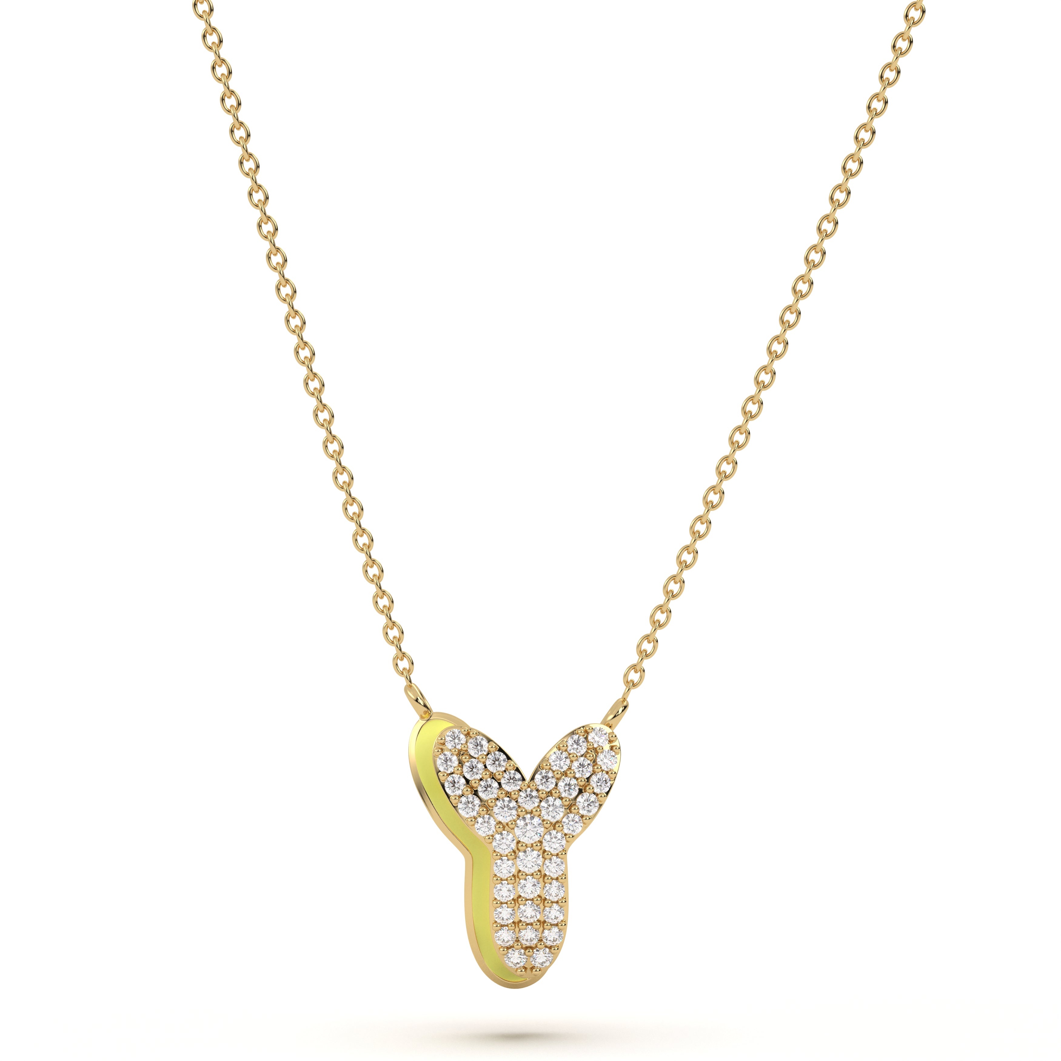‘Y’ Diamond Enamel Pendant