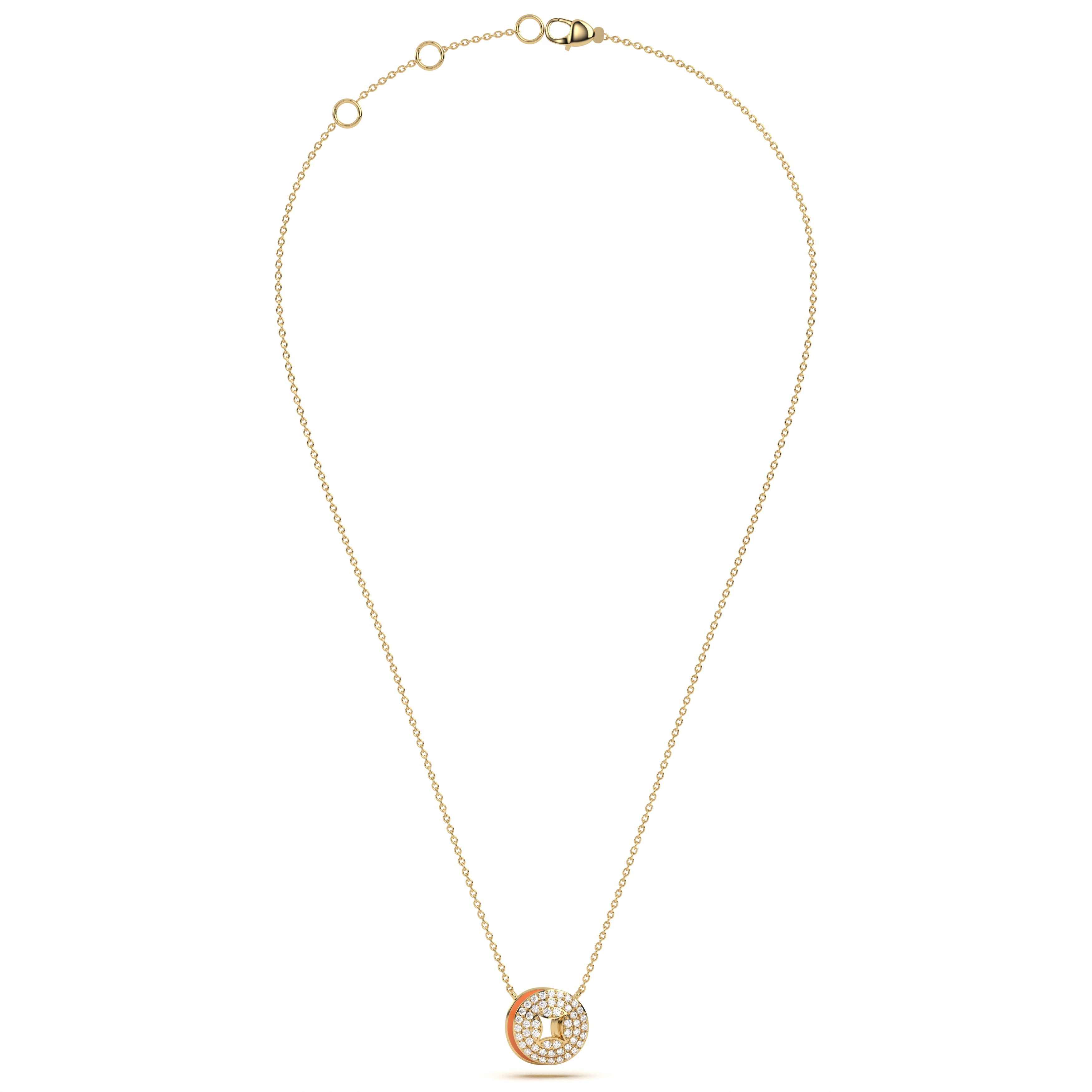 ‘O’ Diamond Enamel Pendant