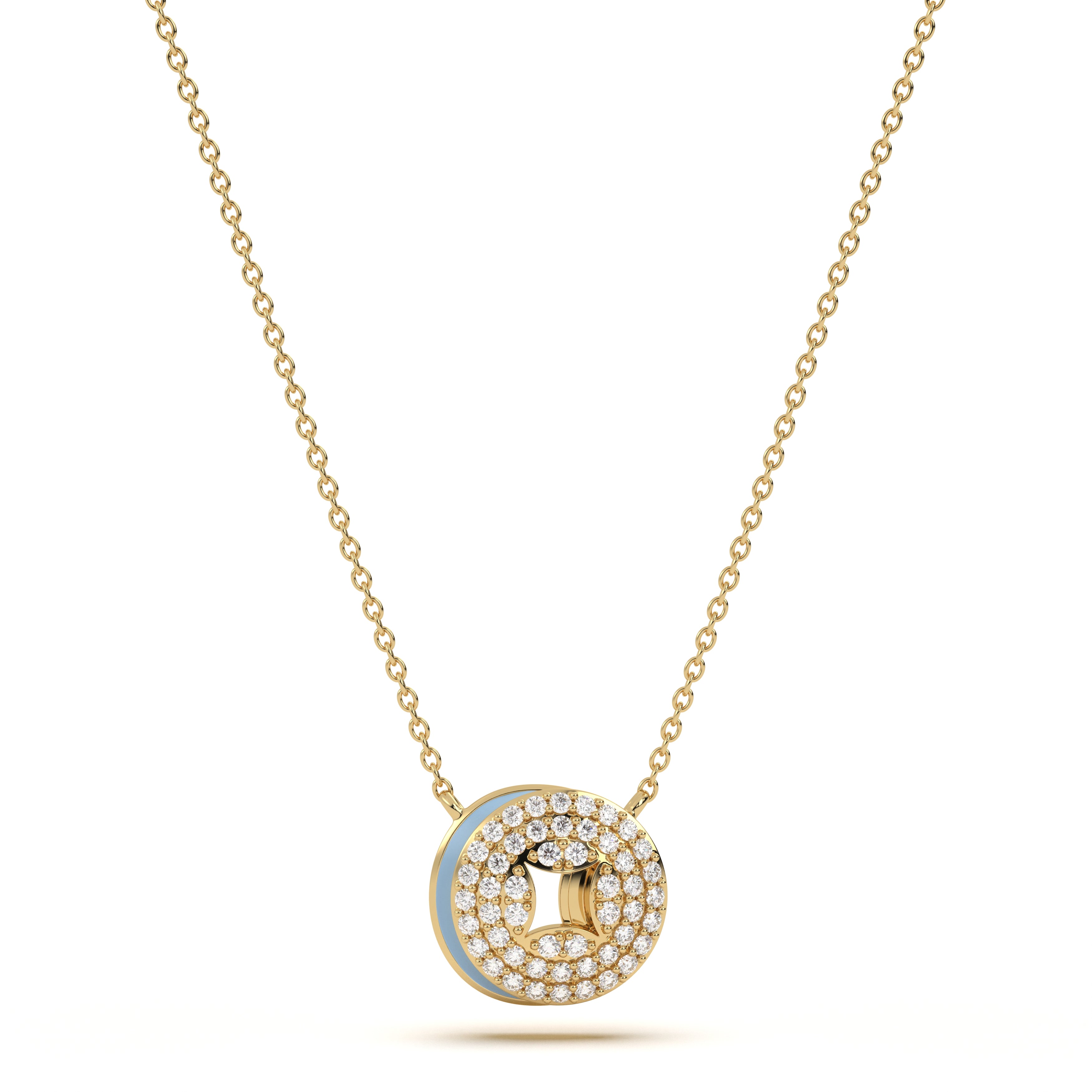 ‘O’ Diamond Enamel Pendant