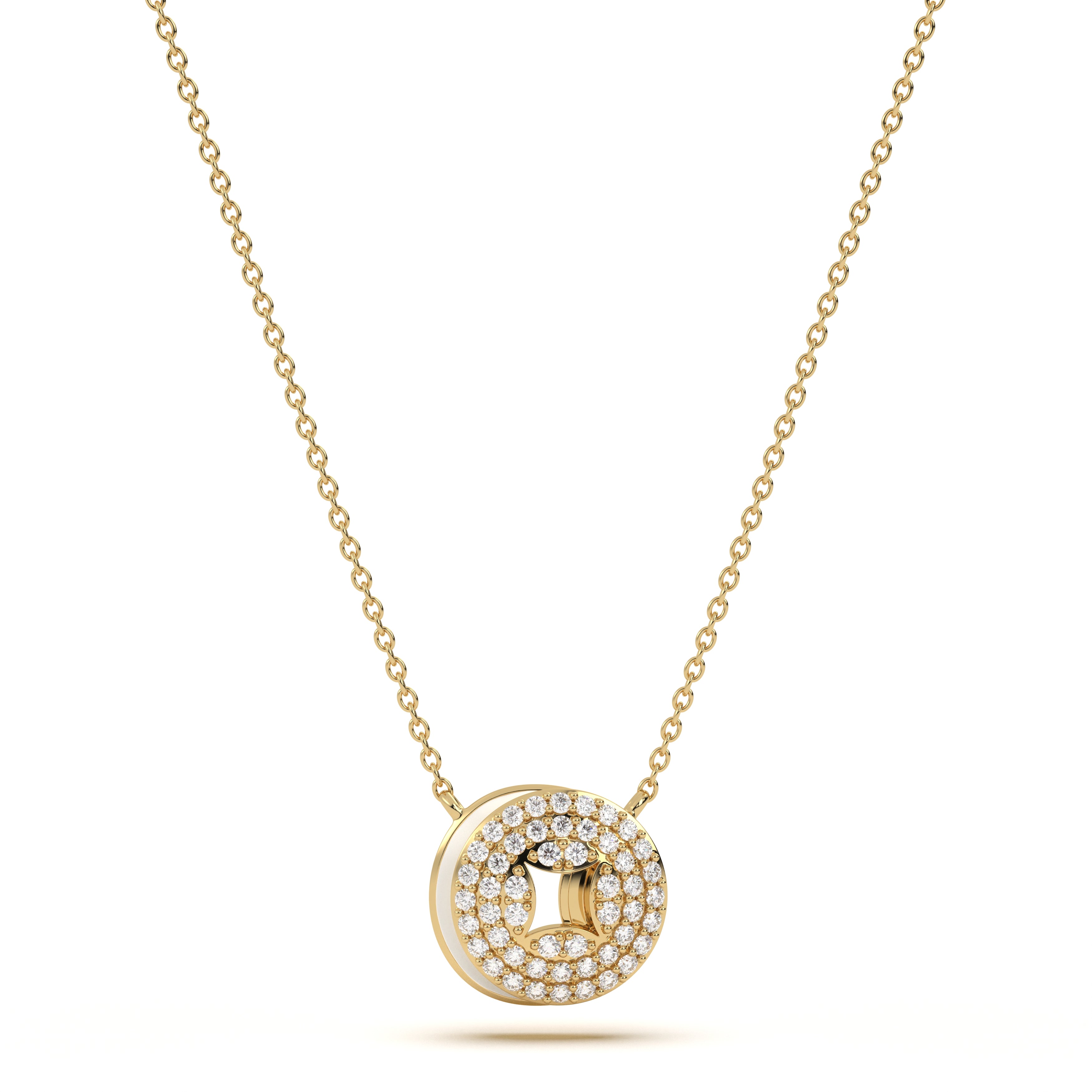 ‘O’ Diamond Enamel Pendant