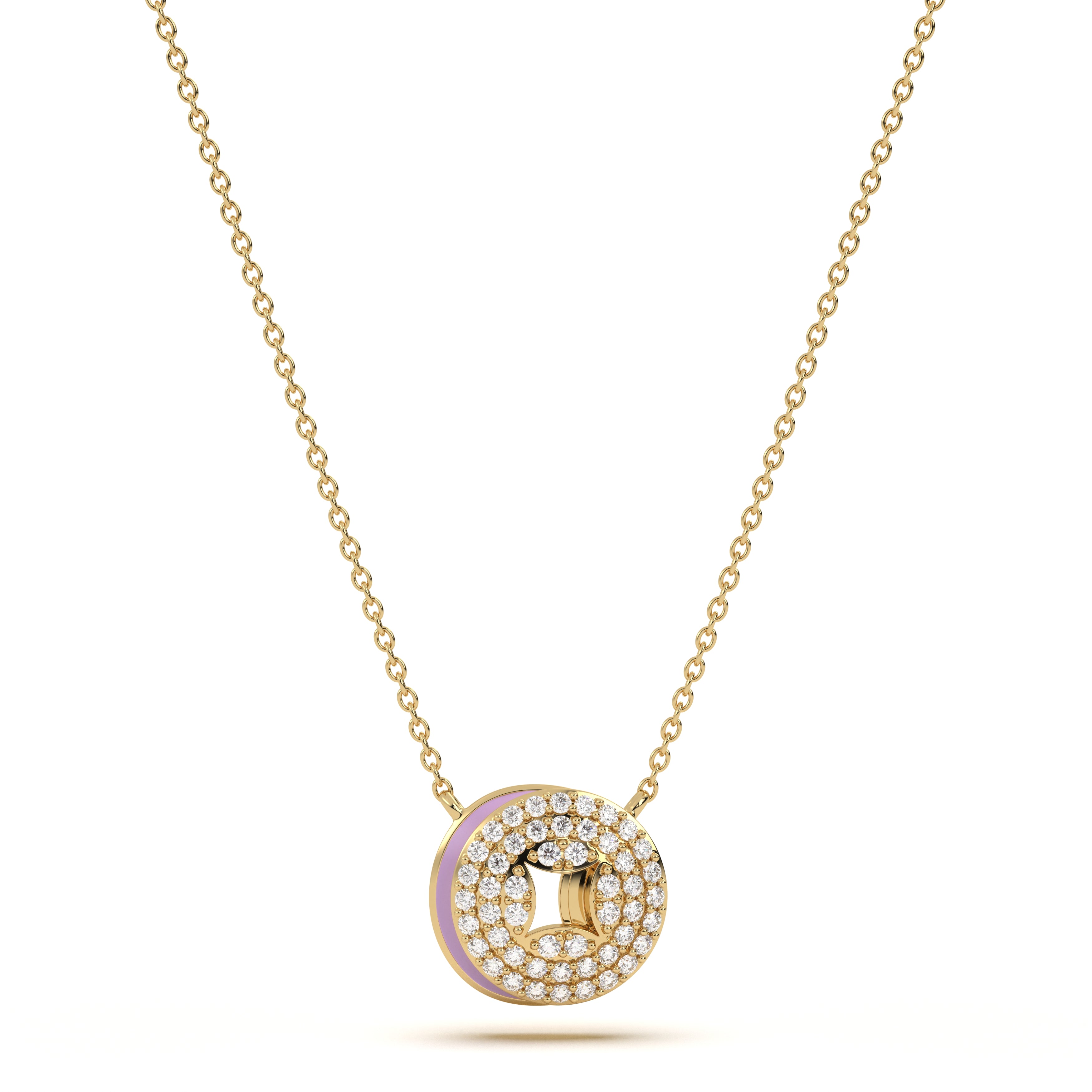 ‘O’ Diamond Enamel Pendant