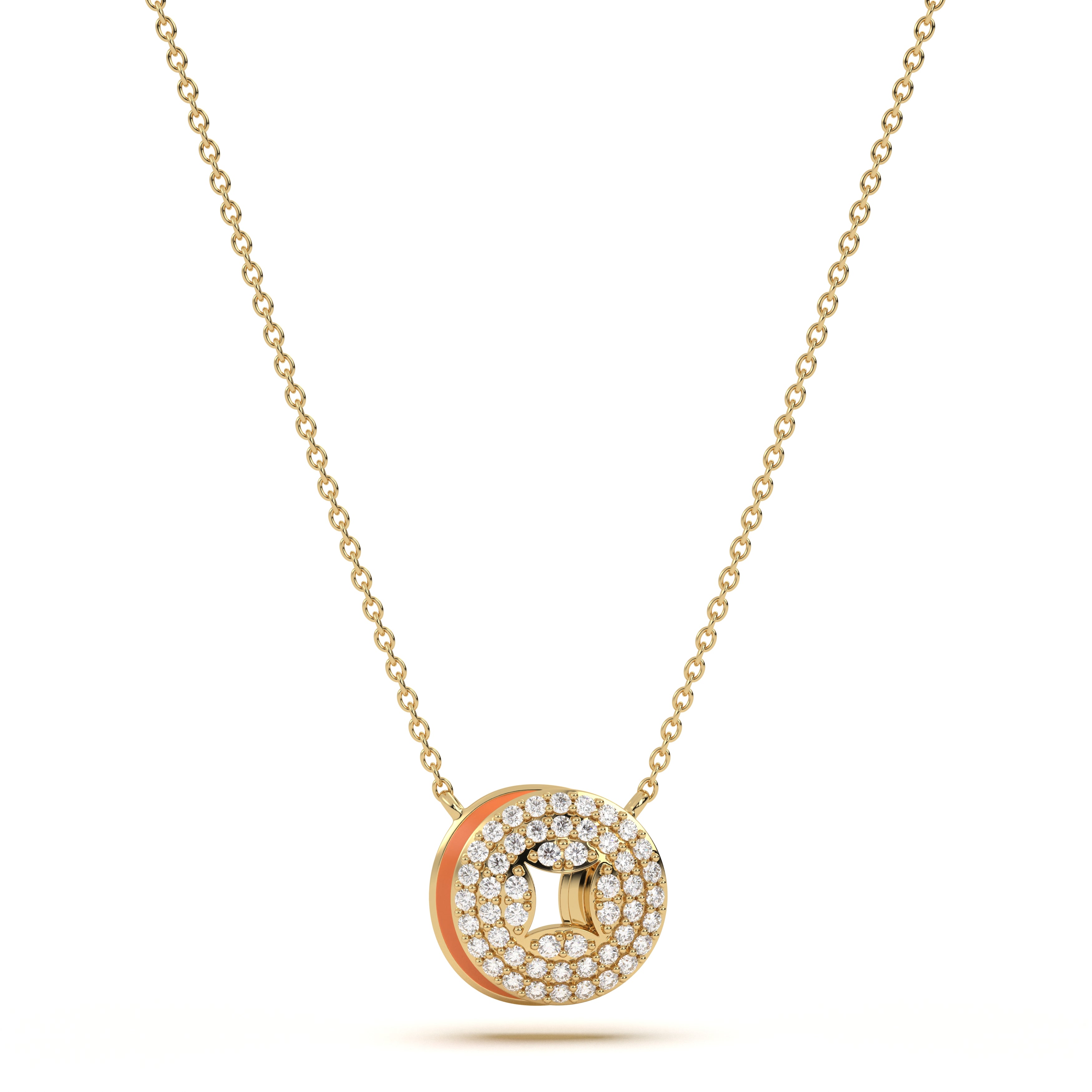 ‘O’ Diamond Enamel Pendant