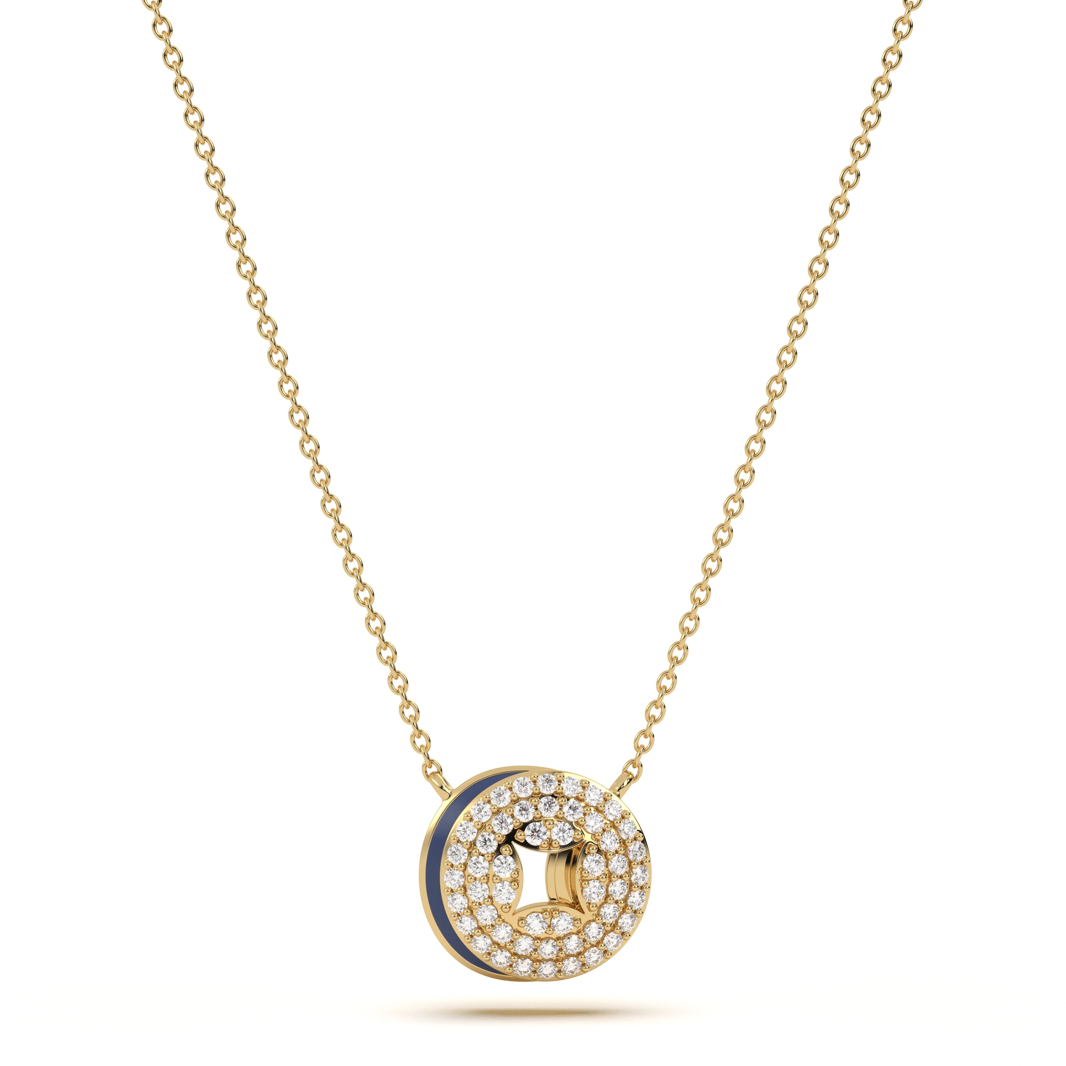 ‘O’ Diamond Enamel Pendant
