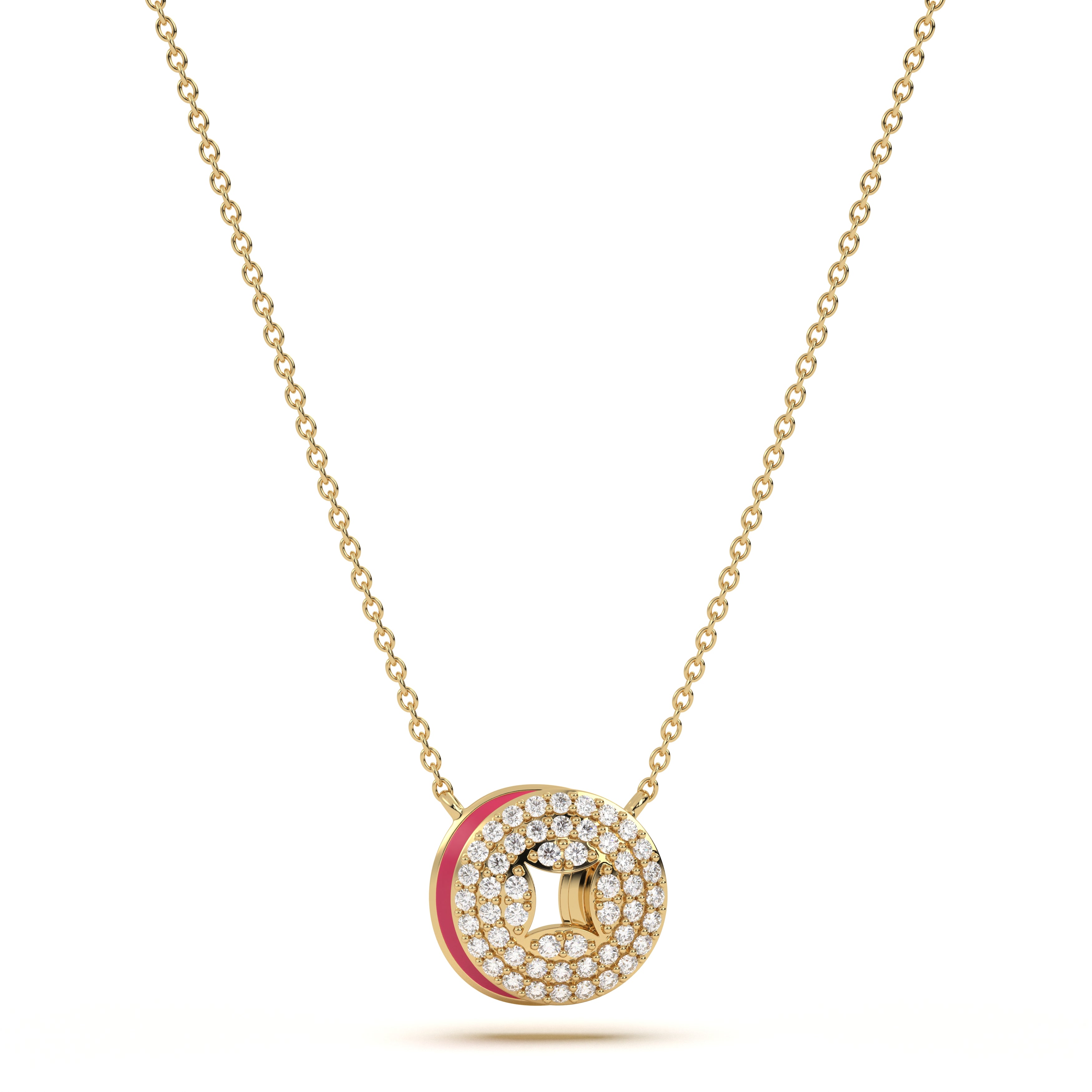 ‘O’ Diamond Enamel Pendant