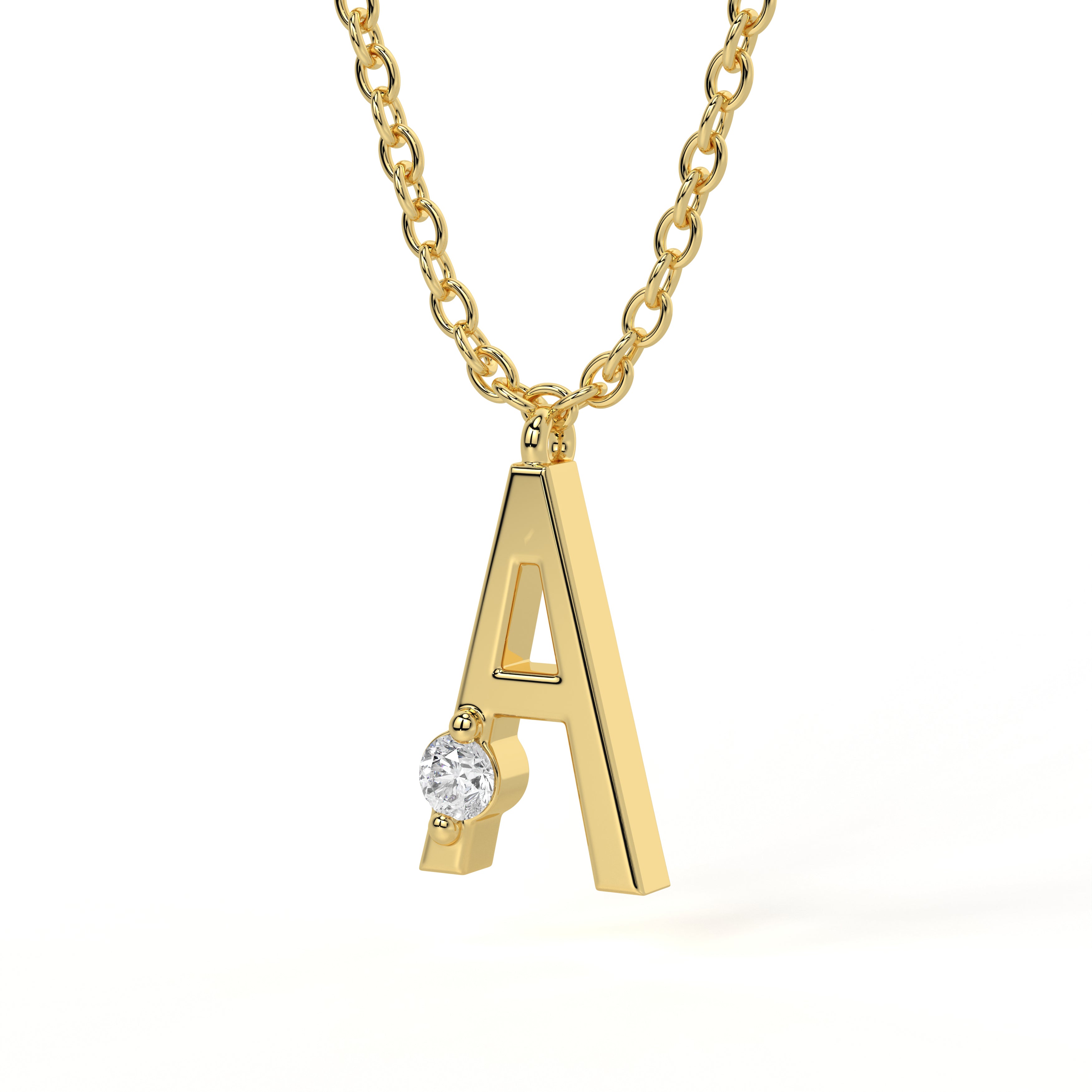 A Diamond Initial Pendant