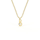 B Diamond Initial Pendant