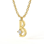 B Diamond Initial Pendant