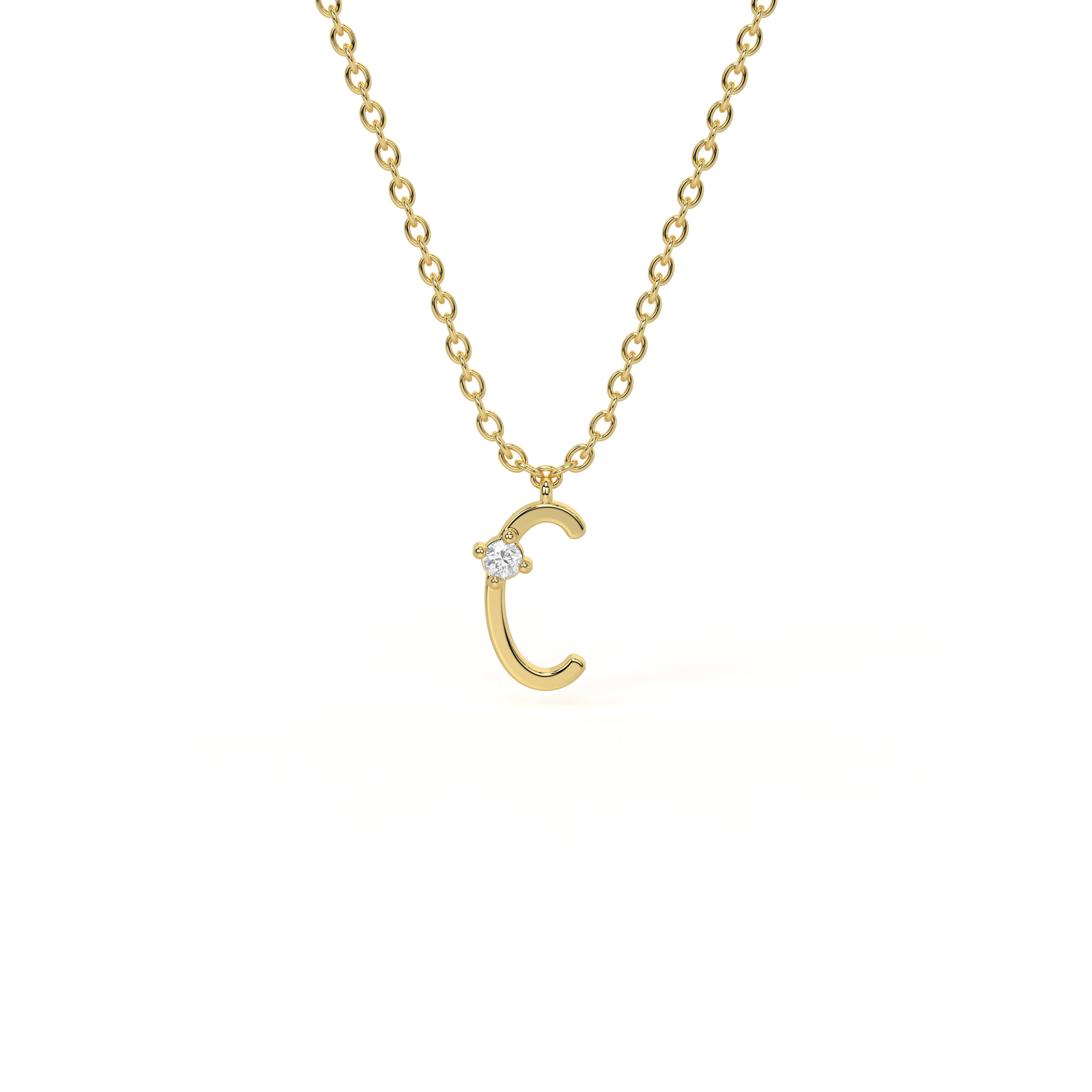C Diamond Initial Pendant