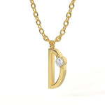 D Diamond Initial Pendant